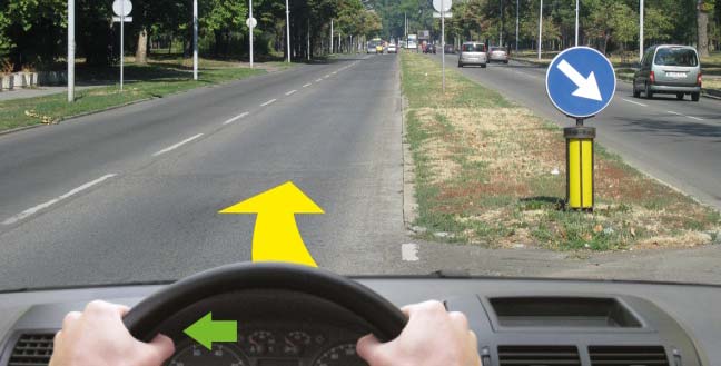 У ситуацији приказаној на слици крећете се на: